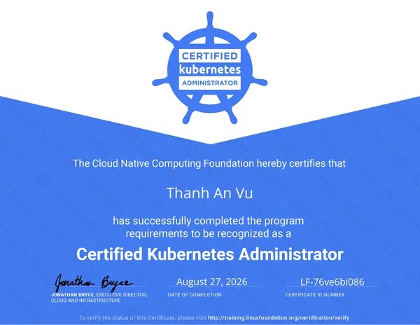 Certified Kubernetes Administrator (CKA) certificate
